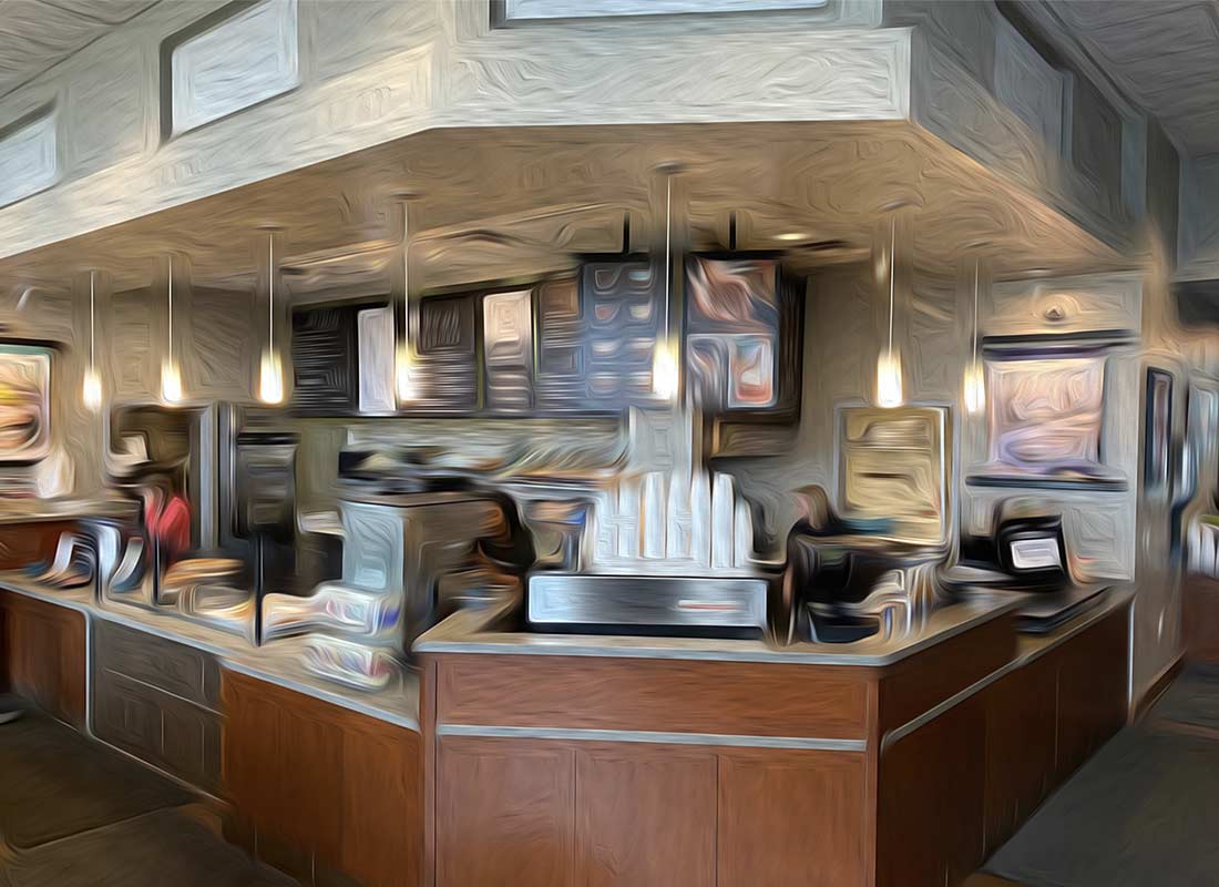 Full café counter at OSU Biomedical Research Tower