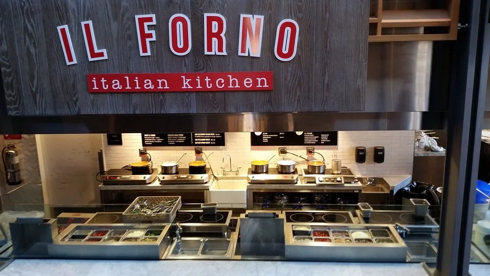 Engineered service line at Pastello (formerly Il Forno), Duke Broadhead Center